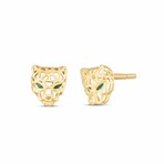 14K Yellow Gold Panther Earrings // New