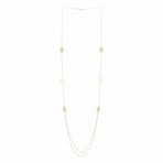 14K Yellow Gold Hamsa Stationed Necklace // 30" // New