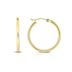 14K Yellow Gold Hoop Earrings // New