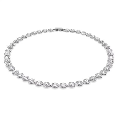 Swarovski Crystal + Rhodium-Plated Una Angelic Tennis Necklace // 14.875" // New