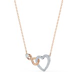 Swarovski Crystal + Zirconia + Mixed Metal Hyperbola Infinity Heart Pendant Necklace // 14.875" // New