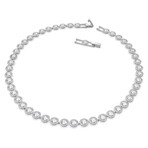 Swarovski Crystal + Rhodium-Plated Una Angelic Tennis Necklace // 14.875" // New