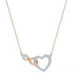 Swarovski Crystal + Zirconia + Mixed Metal Hyperbola Infinity Heart Pendant Necklace // 14.875" // New