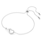 Swarovski Crystal + Zirconia + Rhodium-Plated Hyperbola Infinity Heart Chain Bracelet // 9.375" // New