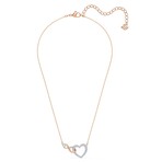 Swarovski Crystal + Zirconia + Mixed Metal Hyperbola Infinity Heart Pendant Necklace // 14.875" // New