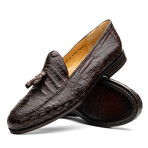 Bianchi // Caiman Fuscus Tassel Loafers // Brown (US: 9)