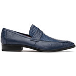 Fangio // Ostrich + Ostrich Leg Loafers // Denim blue (US: 8)