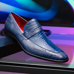 Fangio // Ostrich + Ostrich Leg Loafers // Denim blue (US: 8)