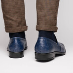 Fangio // Ostrich + Ostrich Leg Loafers // Denim blue (US: 8)