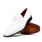 Fangio // Ostrich + Ostrich Leg Loafers // White (US: 8)