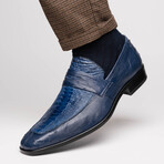 Fangio // Ostrich + Ostrich Leg Loafers // Denim blue (US: 8)