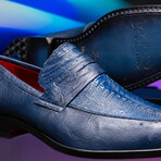 Fangio // Ostrich + Ostrich Leg Loafers // Denim blue (US: 8)