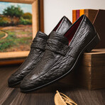 Fangio // Ostrich + Ostrich Leg Loafers // Black (US: 8)