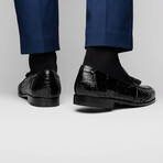 Bianchi // Caiman Fuscus Tassel Loafers // Black (US: 11.5)