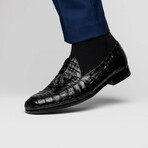 Bianchi // Caiman Fuscus Tassel Loafers // Black (US: 11.5)