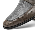 Fangio // Ostrich + Ostrich Leg Loafers // Serpentine Grey (US: 11.5)