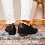 Fangio // Ostrich + Ostrich Leg Loafers // Black (US: 8)