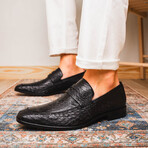 Fangio // Ostrich + Ostrich Leg Loafers // Black (US: 8)