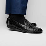 Bianchi // Caiman Fuscus Tassel Loafers // Black (US: 11.5)