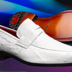 Fangio // Ostrich + Ostrich Leg Loafers // White (US: 8)