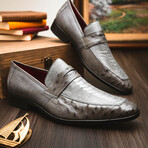 Fangio // Ostrich + Ostrich Leg Loafers // Serpentine Grey (US: 11.5)