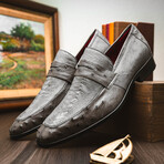 Fangio // Ostrich + Ostrich Leg Loafers // Serpentine Grey (US: 11.5)