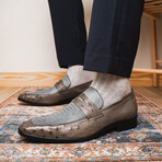 Fangio // Ostrich + Ostrich Leg Loafers // Serpentine Grey (US: 11.5)