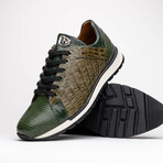 Portici // Caiman Fuscus + Lizard Teju Lace-Up Sneakers // Green (US: 11)