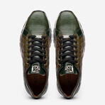 Portici // Caiman Fuscus + Lizard Teju Lace-Up Sneakers // Green (US: 11)