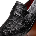 Matteo // Alligator Penny Loafers // Black (US: 11.5)