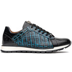 Portici // Caiman Fuscus + Lizard Teju Lace-Up Sneakers // Navy + Black (US: 8)