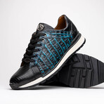 Portici // Caiman Fuscus + Lizard Teju Lace-Up Sneakers // Navy + Black (US: 8)