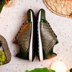 Portici // Caiman Fuscus + Lizard Teju Lace-Up Sneakers // Green (US: 11)