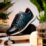 Portici // Caiman Fuscus + Lizard Teju Lace-Up Sneakers // Navy + Black (US: 8)