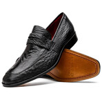 Fangio // Ostrich + Ostrich Leg Loafers // Black (US: 8)