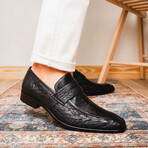 Fangio // Ostrich + Ostrich Leg Loafers // Black (US: 8)