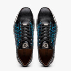 Portici // Caiman Fuscus + Lizard Teju Lace-Up Sneakers // Navy + Black (US: 8)