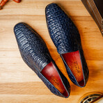 Trento // Caiman Fuscus Loafers // Navy (US: 9.5)