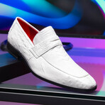 Fangio // Ostrich + Ostrich Leg Loafers // White (US: 8)