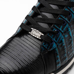 Portici // Caiman Fuscus + Lizard Teju Lace-Up Sneakers // Navy + Black (US: 8)