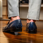 Trento // Caiman Fuscus Loafers // Navy (US: 9.5)