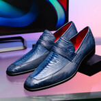 Fangio // Ostrich + Ostrich Leg Loafers // Denim blue (US: 8)