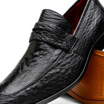 Fangio // Ostrich + Ostrich Leg Loafers // Black (US: 8)