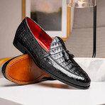 Bianchi // Caiman Fuscus Tassel Loafers // Black (US: 11.5)