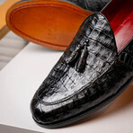 Bianchi // Caiman Fuscus Tassel Loafers // Black (US: 11.5)