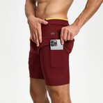 Hiflex Aero Shorts 7" Lined // Burgundy (XS)