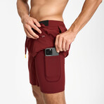 Hiflex-Max Impact Shorts 6" Lined // Burgundy (XS)