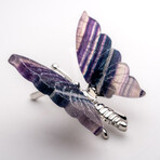 Polished Rainbow Fluorite Slice Butterfly Wings