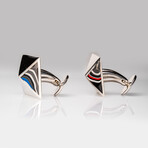 Genuine Fordite Sterling Silver Cufflinks