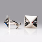 Genuine Fordite Sterling Silver Cufflinks